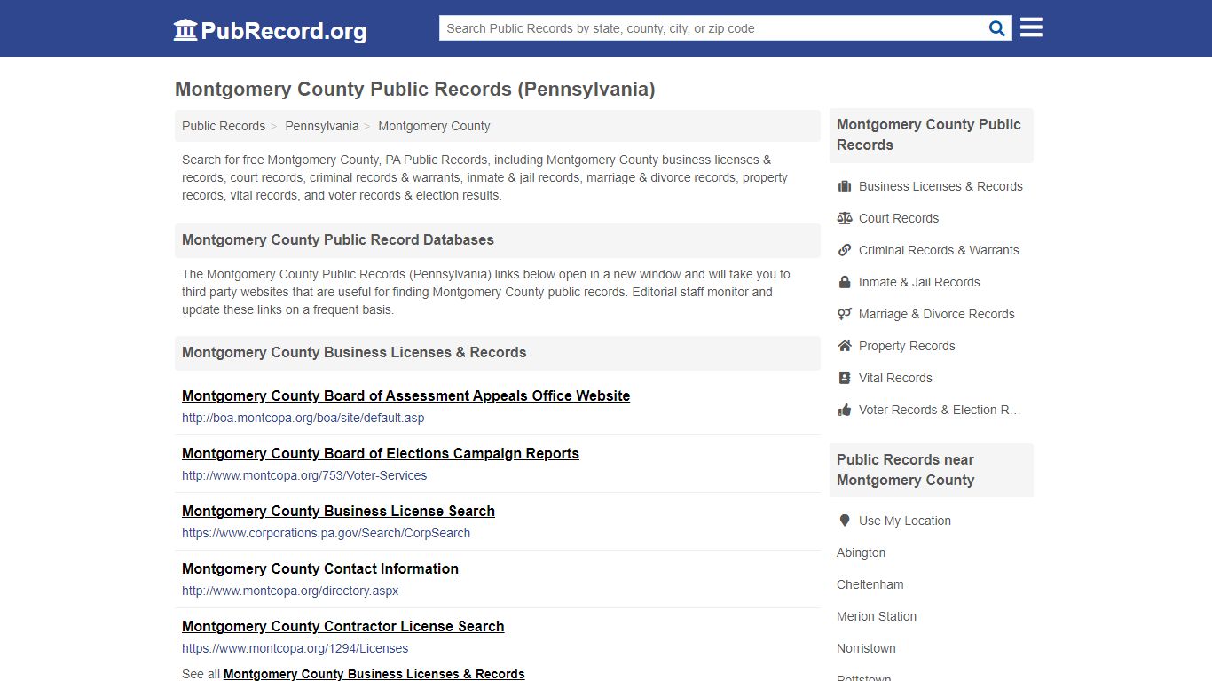 Montgomery County Public Records (Pennsylvania)