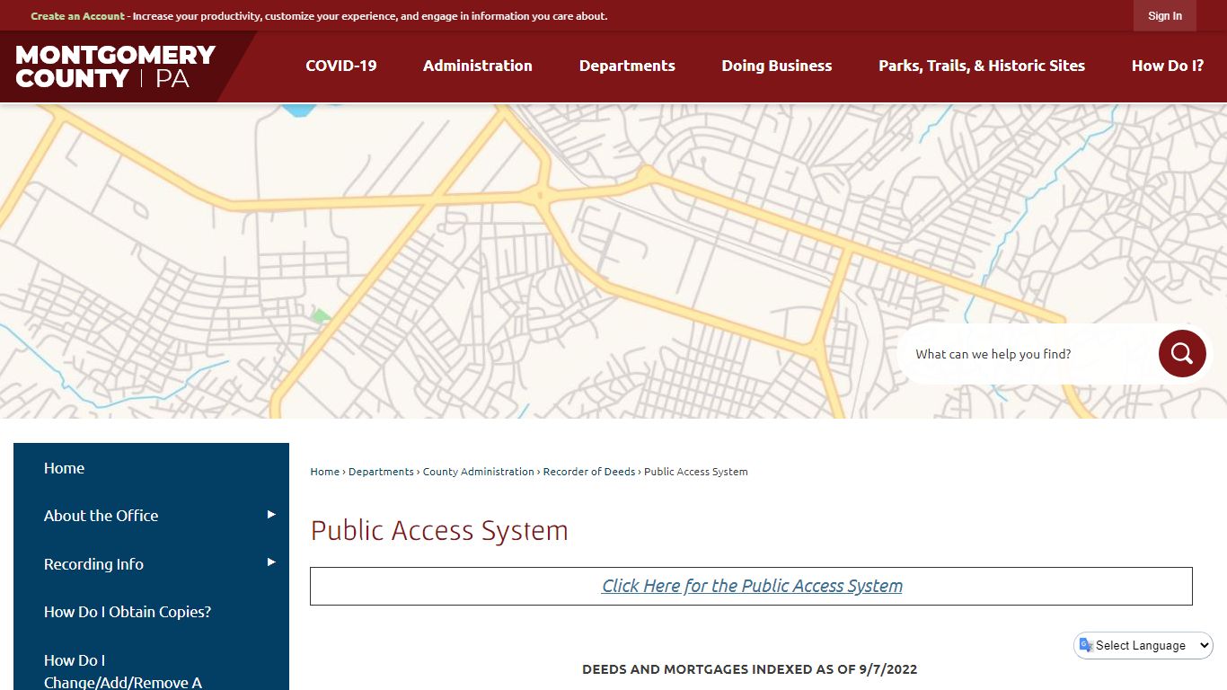 Public Access System | Montgomery County, PA - Official Website